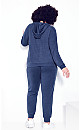 Plus Size Plain Hacci Jacket - navy