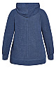 Plus Size Plain Hacci Jacket - navy