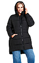 Contrast Zip Coat - black