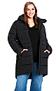 Contrast Zip Coat - black