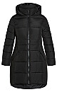 Contrast Zip Coat - black