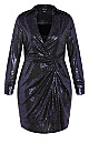 Sequin Glow Dress - navy