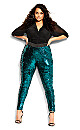 Sequin Party Pant - emerald
