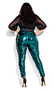 Sequin Party Pant - emerald
