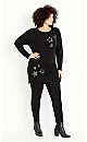 Sequin Star Sweater - black