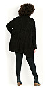 Cable Knit Cardigan - black