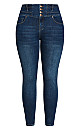 Plus Size Skinny Corset Jean - dark wash