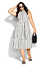 In Stripe Dress - ivory
