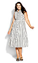 In Stripe Dress - ivory
