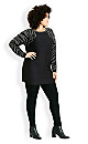 Animal Sleeve Sweater - black