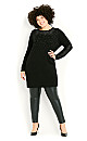 Sparkle Neck Sweater - black