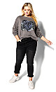 Plus Size Sadie Graphic Sweat Top - gray