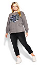 Plus Size Sadie Graphic Sweat Top - gray