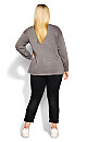 Plus Size Sadie Graphic Sweat Top - gray