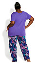 Plus Size Print 3 Piece Sleep Set - violet