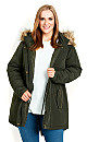 Padded Parka Coat - khaki