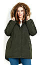 Padded Parka Coat - khaki