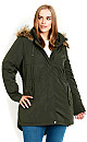 Padded Parka Coat - khaki