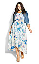 Kiku Floral Maxi Dress - blue