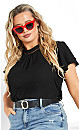 Kiss Me Quick Short Sleeve Top - black