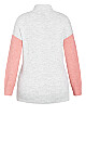 Color Block Sleeve Sweater - gray