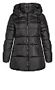 Hooded Padded Coat - black