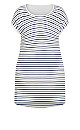 Plus Size Summer Day Stripe Dress - ivory