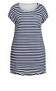 Plus Size Summer Day Stripe Dress - navy