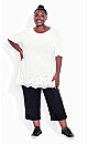 Plus Size Cotton Roll Up Capri - black