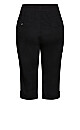 Plus Size Cotton Roll Up Capri - black