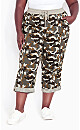 Plus Size Cotton Roll Up Capri - camo