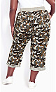 Plus Size Cotton Roll Up Capri - camo