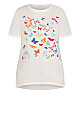 Plus Size Print Top - White Bright Butterf