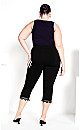 Plus Size Super Stretch Lace Capri - Black