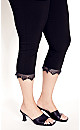 Plus Size Super Stretch Lace Capri - Black