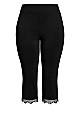 Plus Size Super Stretch Lace Capri - Black