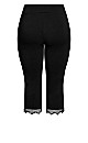 Plus Size Super Stretch Lace Capri - Black