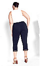 Plus Size Super Stretch Lace Capri - Navy