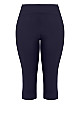 Plus Size Gracie Eyelet Capri - Navy