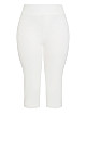 Plus Size Butter Denim Pull On Crop Jean - white