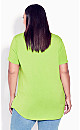 Plus Size V Cut Out Top - Chartreuse