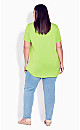 Plus Size V Cut Out Top - Chartreuse