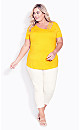 Plus Size V Cut Out Top - marigold