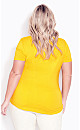 Plus Size V Cut Out Top - marigold