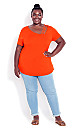 Plus Size V Cut Out Top - Orange