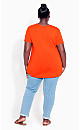 Plus Size V Cut Out Top - Orange