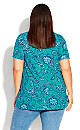 Love Me Print Top - teal paisley