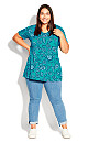 Love Me Print Top - teal paisley