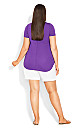 Plus Size Slub Short Sleeve Purple Tee