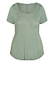 Plus Size Slub Short Sleeve Tee - Light Green